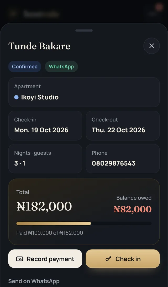 Hostvale app: every booking, every naira